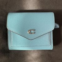 COACH Leather Wallet Card Holder Light Blue