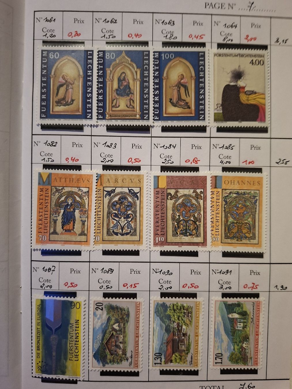 Tutti i francobolli: Liechtenstein Kleines Händlerbuch 1981 - 1997 – Usato da Balgach venduto da SIMEON27 1