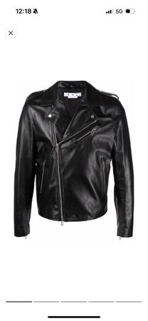Off white biker leather jacket M 