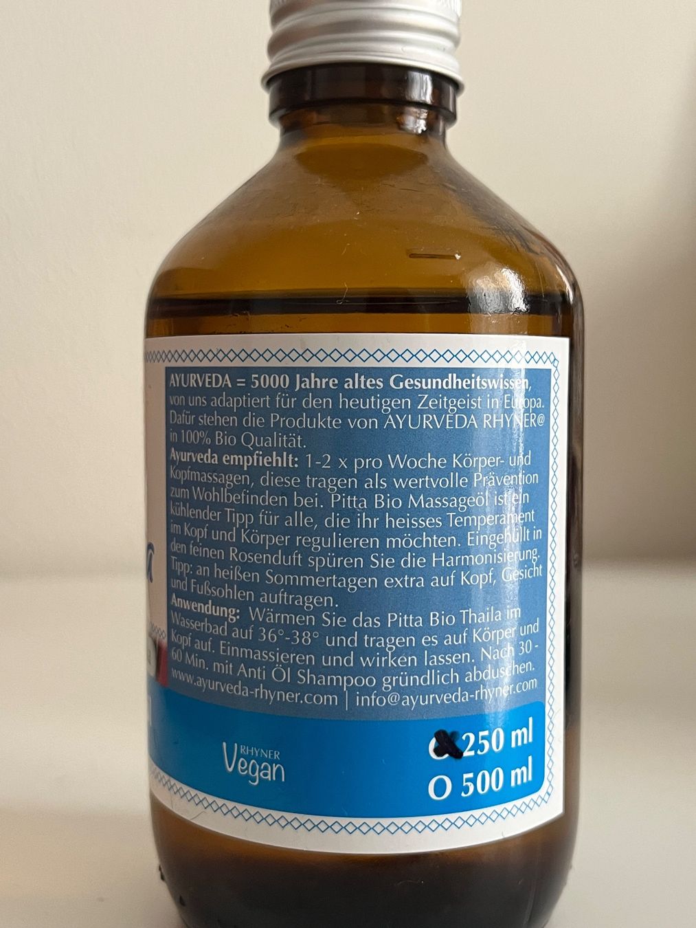 Altro per la cura del corpo: Ayurveda Rhyner Pitta Bio Massagöl – Usato da Aarau venduto da M218 2