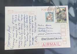 Postcard with stamps Japan