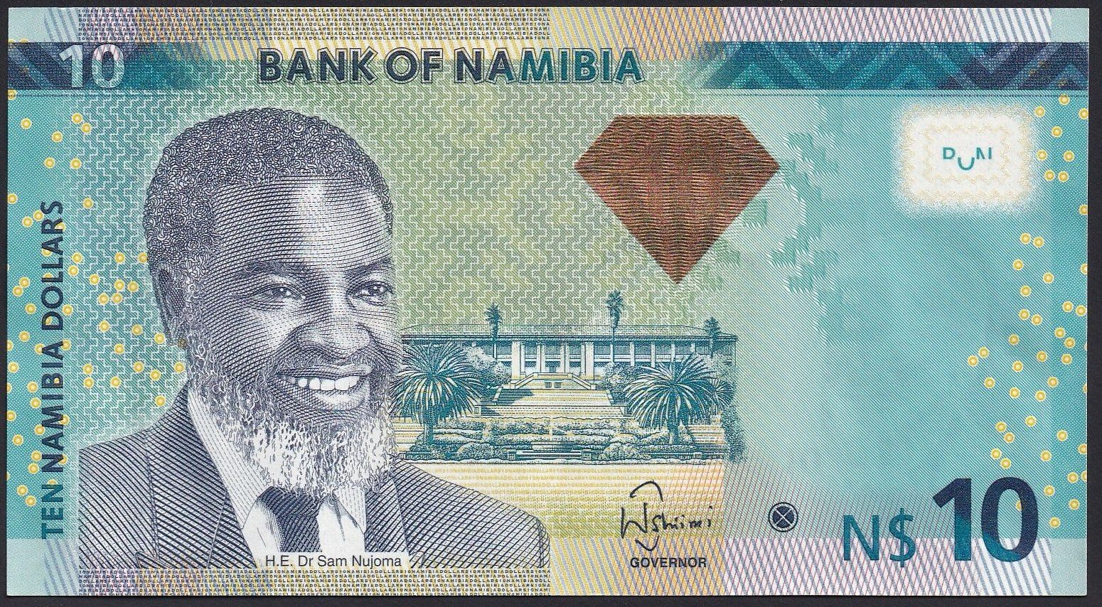 Banconote: Namibia 10 Dollars 2013 – Usato da Brugg AG venduto da banknoten_muesli