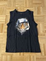 Tanktop mit Tigerdruck schwarz Grösse 176