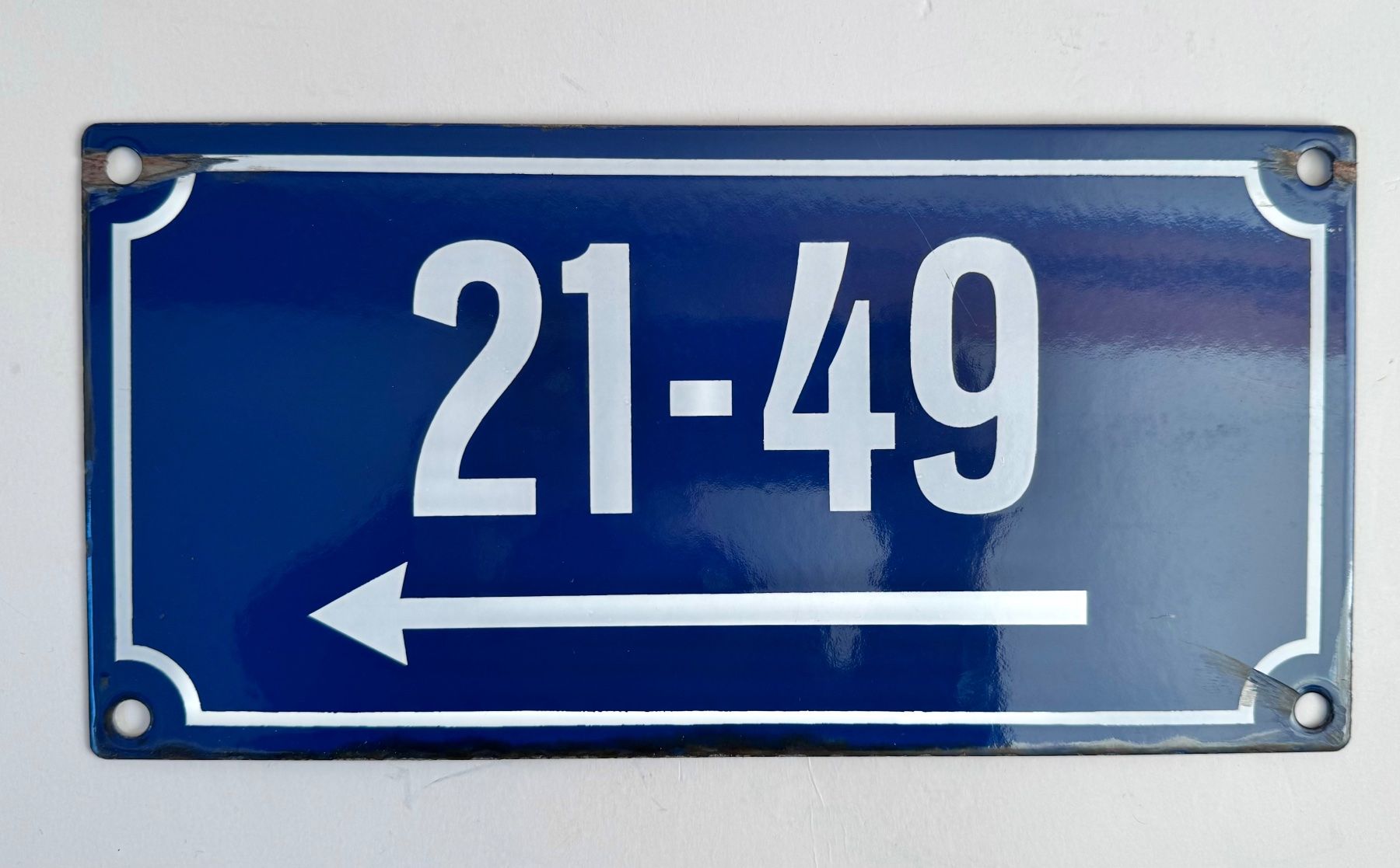 Schilder: Vintage Emailschild/Hausnummer 21-49 – Gebraucht aus Wildberg von wild59