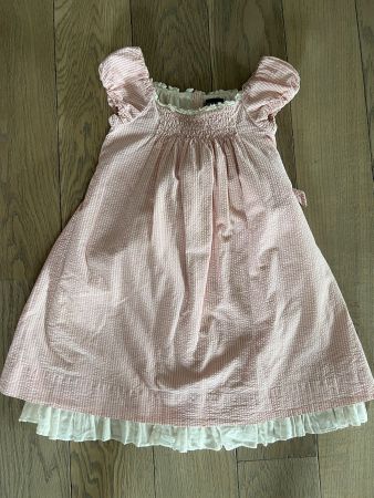Wunderschönes rosa-weisses Polo Ralph Lauren Kleid gr. 7-10