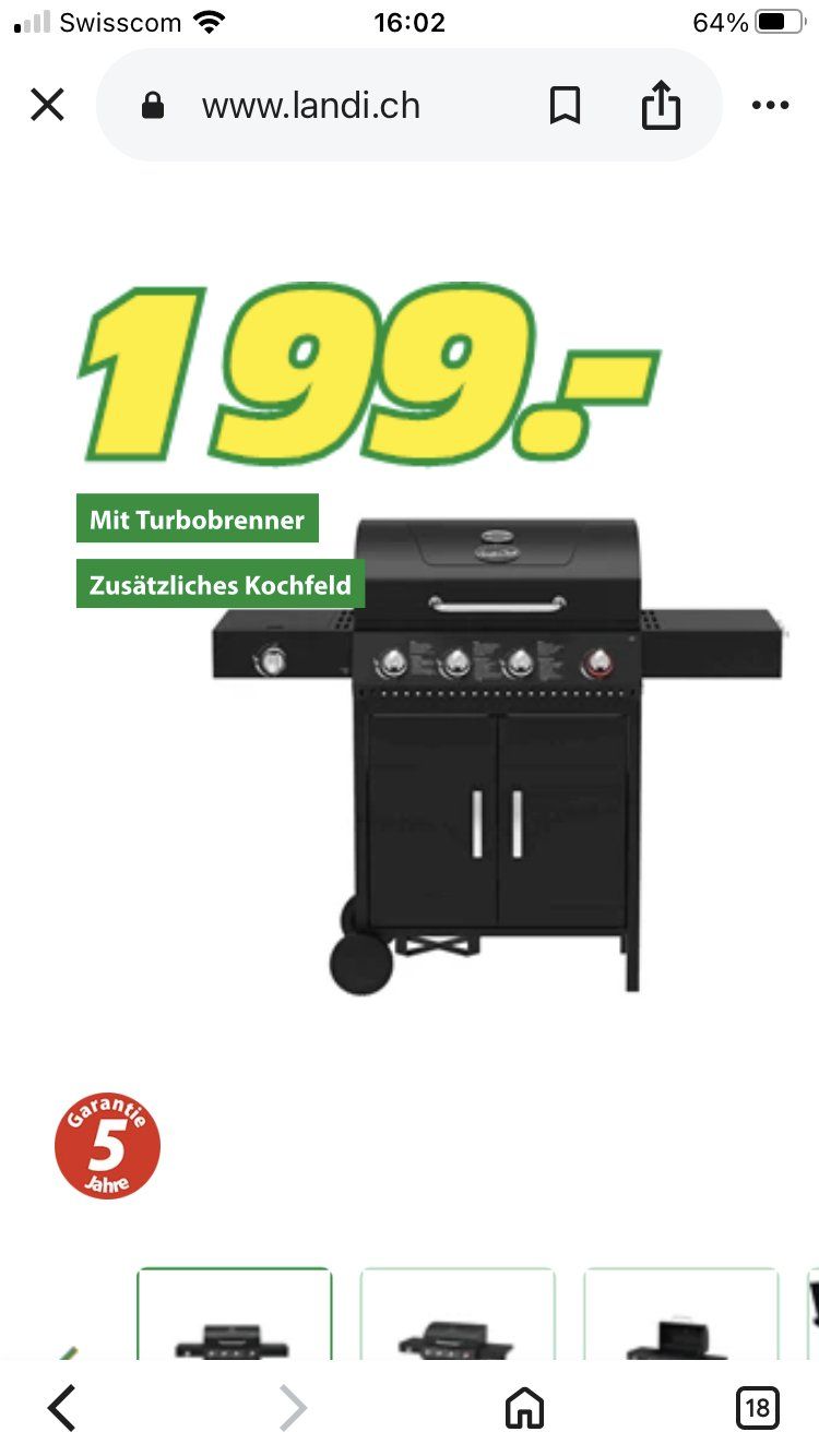 Griglie: Gasgrill – Usato da Oberrüti venduto da Rustynail1