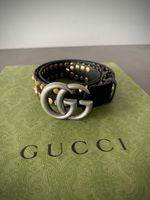 Rare GG Marmont Gucci belt with studs in black