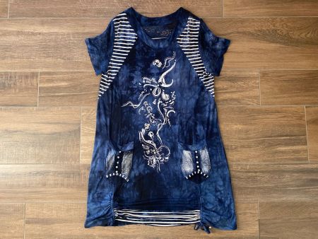 Strandkleid Sommer blau mit Details Gr. 42
