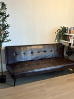 Schlafsofa Kunstleder braun sehr guter Zustand