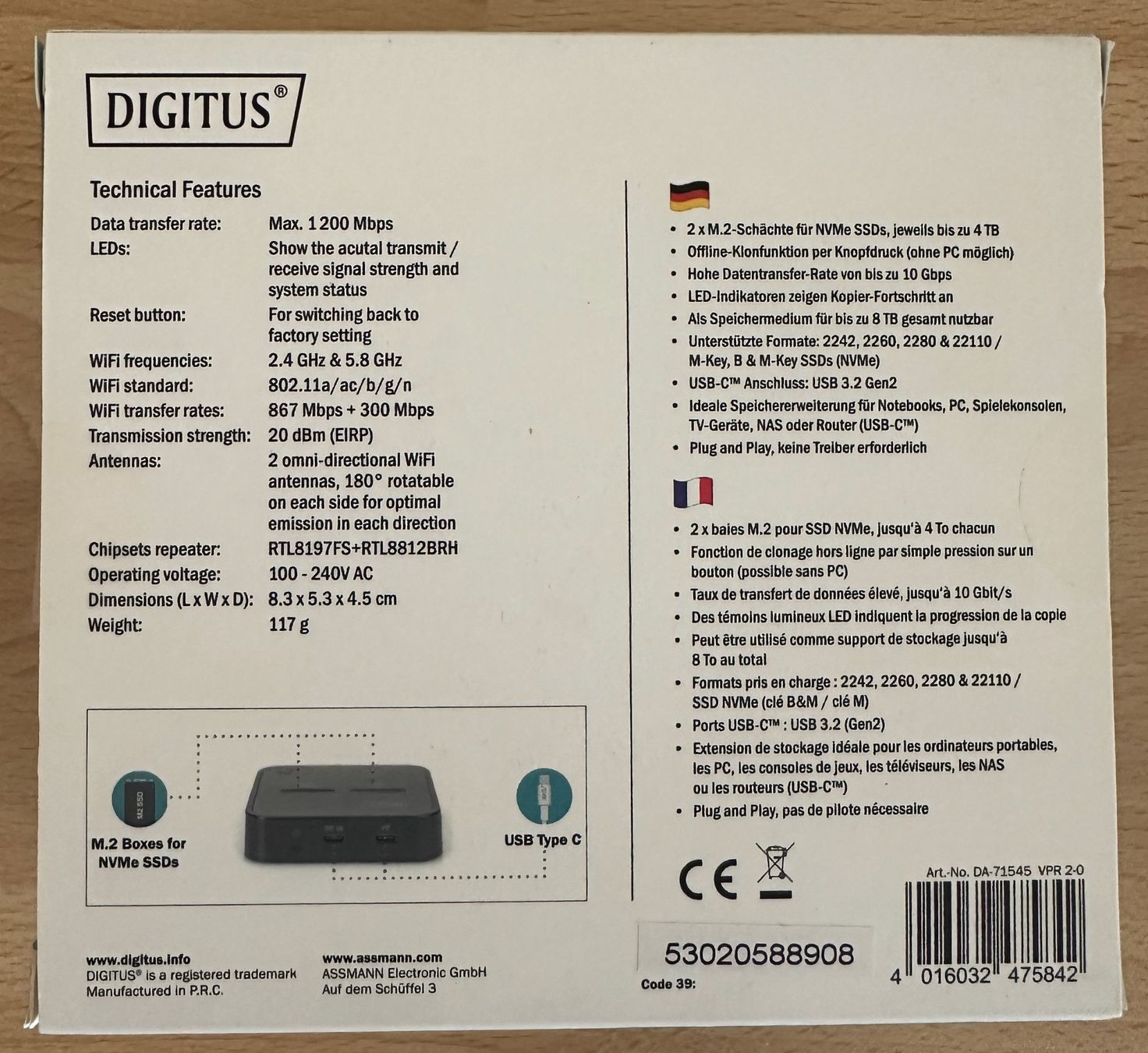 Docking station: Digitus Dual M.2 NVMe SSD Docking Station – Nuovo e nell'imballaggio originale da Zürich venduto da mdp3 1