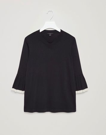 COS Pullover mit plissierten Ärmeln, Grösse XS