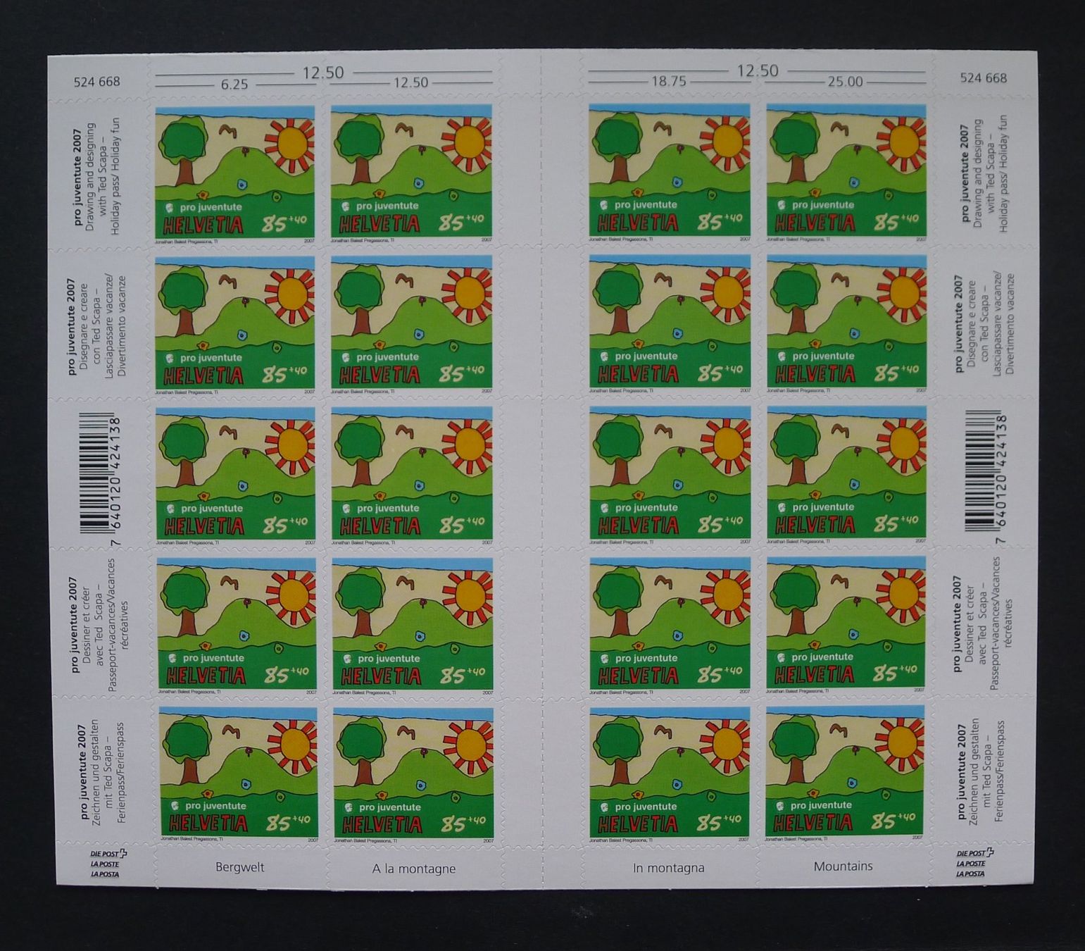 Tutti i francobolli: PJ 2007 Zierbogen J386B postfrisch + fehlerfrei, Kat: 500.- – Nuovo (secondo la descrizione) da Ebikon venduto da SilvioFreund