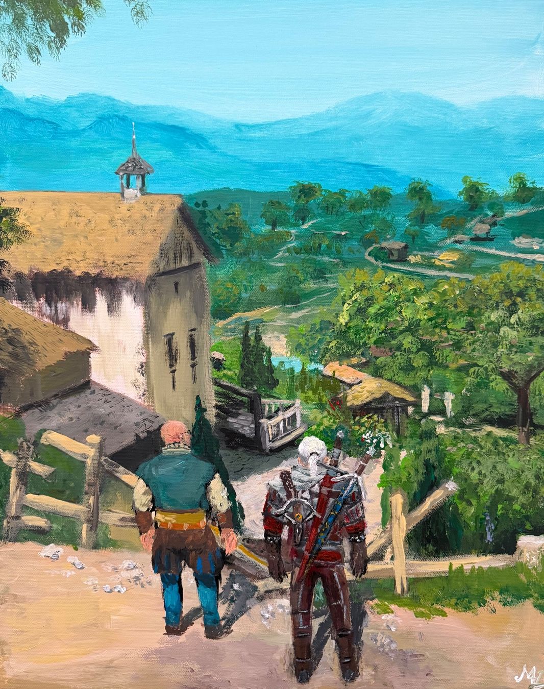 Dipinti: Corvo Bianco - Witcher 3 Gemälde 50x40cm – Nuovo e nell'imballaggio originale da Pfäffikon SZ venduto da Andrei_Moro_Kunst