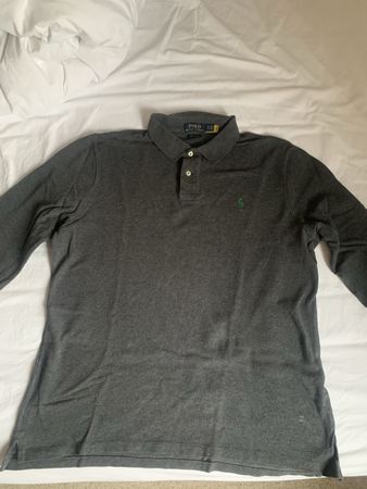 Polo Ralph Lauren Langarm Poloshirt grau Gr. XL