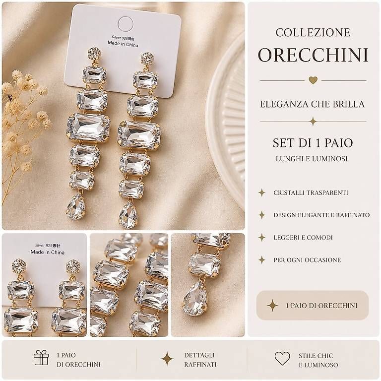 Ohrringe & -stecker: Orecchini pendenti crystal luxury – Neu und originalverpackt aus Lugano von solowolford