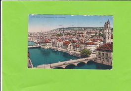 Zürich mit Grossmünster, Universität---1925
