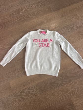 Pull MC2 Saint Barth blanc inscription taille M bon état