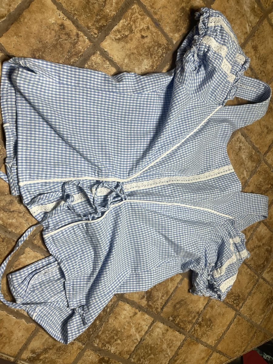 Camicette: Camicia-corsetto cotone a quadri azzurra con lacci👌tgS/M – Nuovo (secondo la descrizione) da Gordevio venduto da LanaZimm 8
