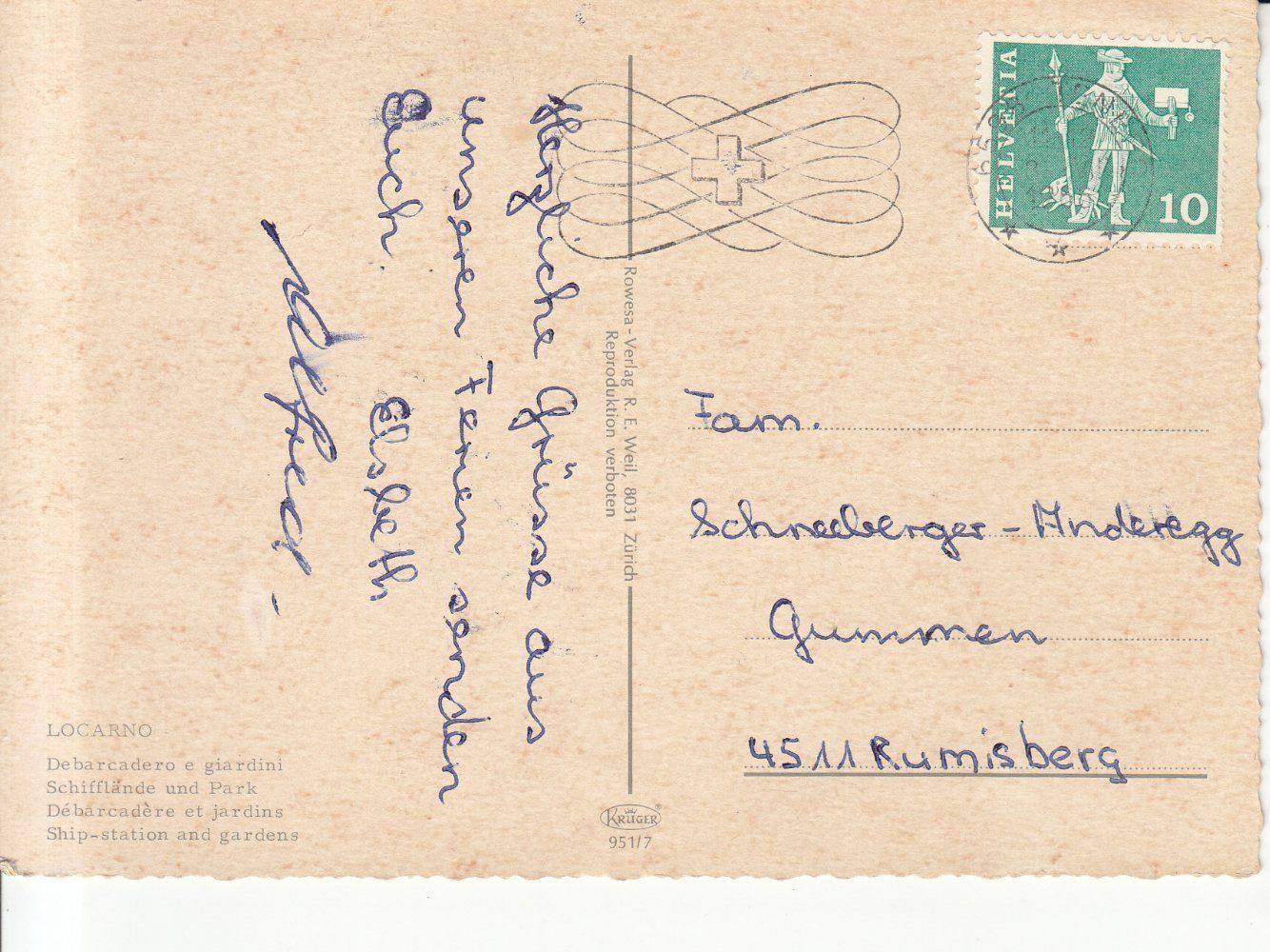 Cartoline postali: Locarno 1966 – Usato da Bürglen TG venduto da StampGraf 1