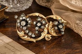 Antike Diamantbrosche um 1870, ca. 2,3 ct