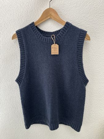 Handgestrickte Veste aus Alpaka und Merino