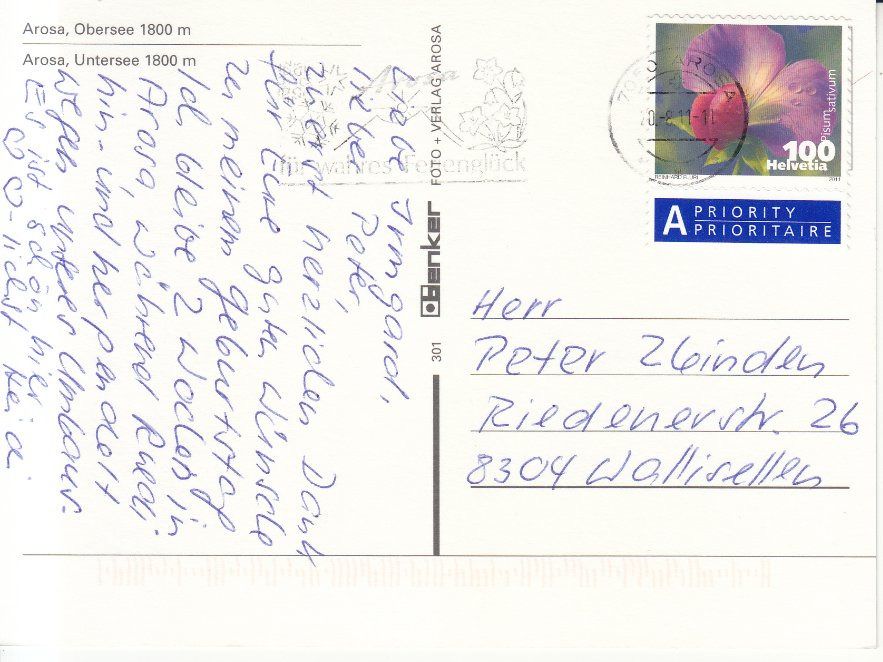 Ansichtskarten: Arosa 2011 – Gebraucht aus Bürglen TG von StampGraf 1