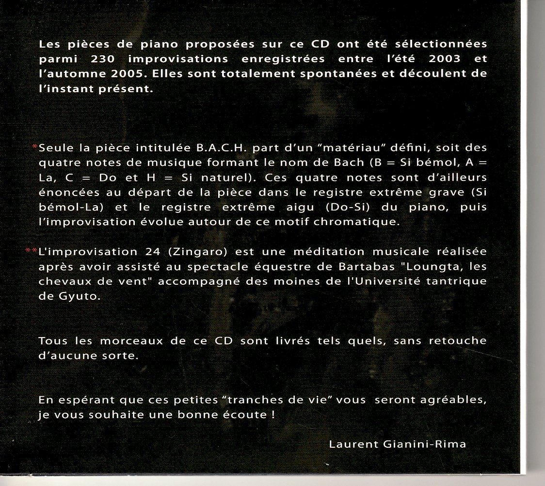 CD: Laurent GIANINI-RIMA Piano solos – Nuovo (secondo la descrizione) da Boussens venduto da catfood01 1