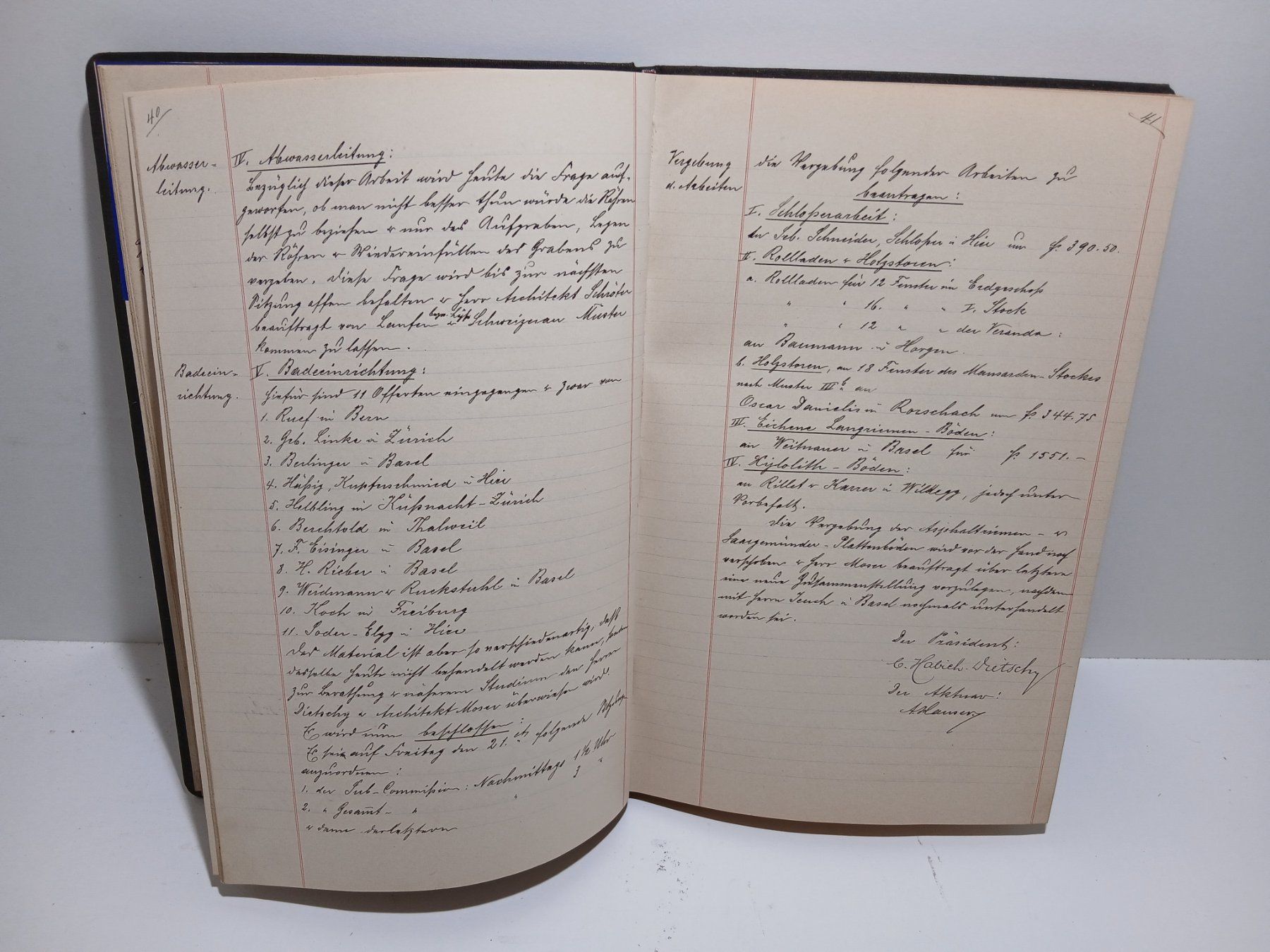Libri: Armenbad Rheinfelden Protokoll 1895- 1897 – Usato da Schwendibach venduto da achat01 4