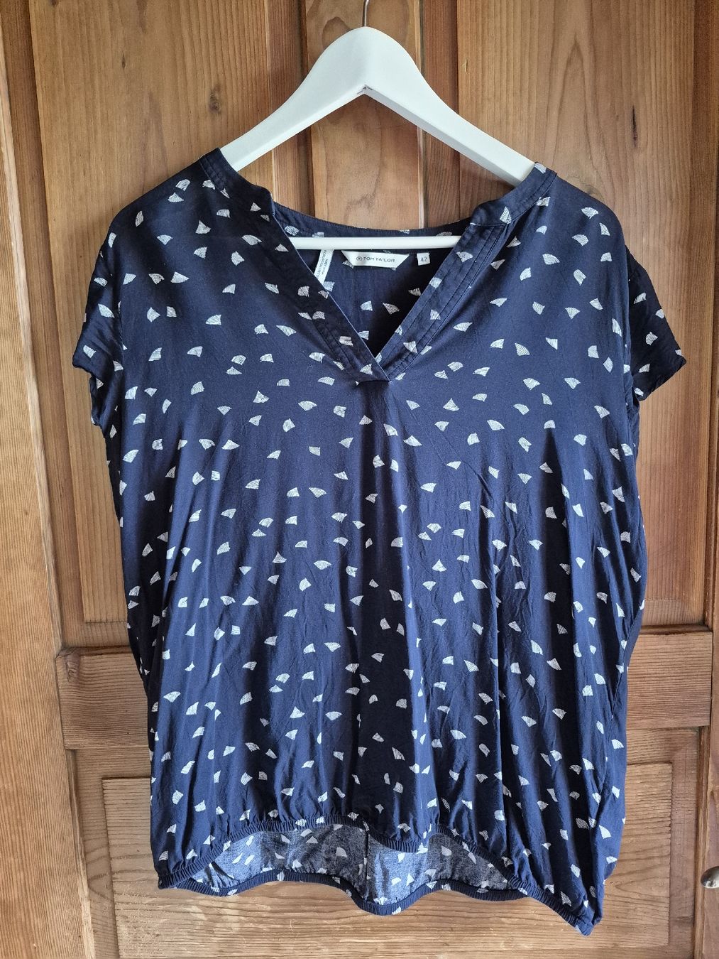 Tom Tailor Camicette: Damen Bluse Tom Tailor blau gemustert Grösse 42 – Usato da Walenstadt venduto da Ani23