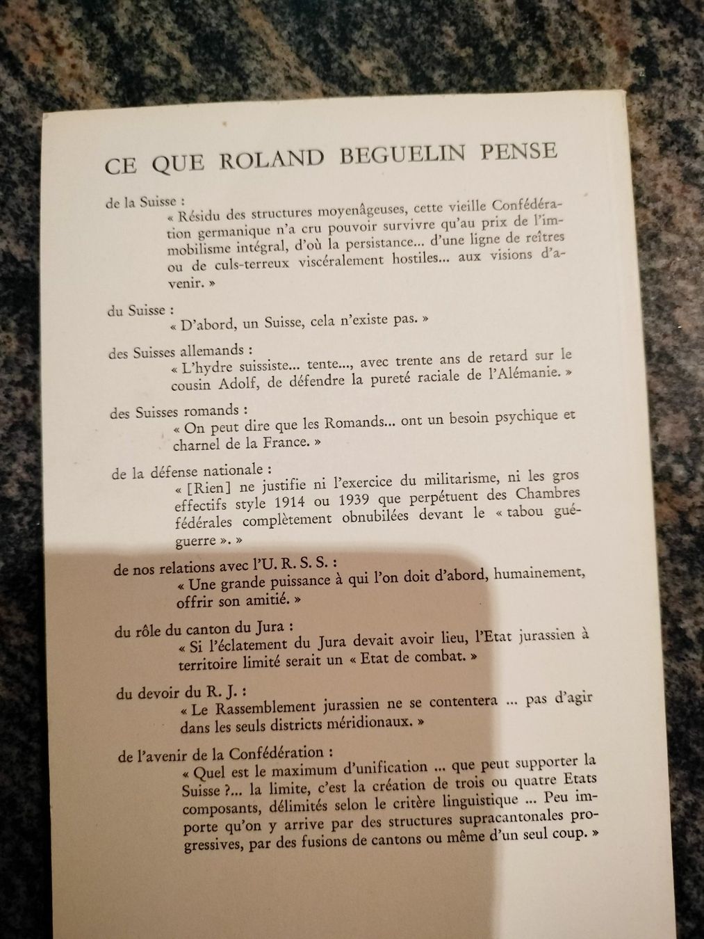 Bücher: Lettre ouverte à Roland Béguelin – Gebraucht aus Cortaillod von rozinna 1