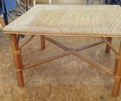 Vintage Rattan Couchtisch, ideal für den Sommergarten(em233)