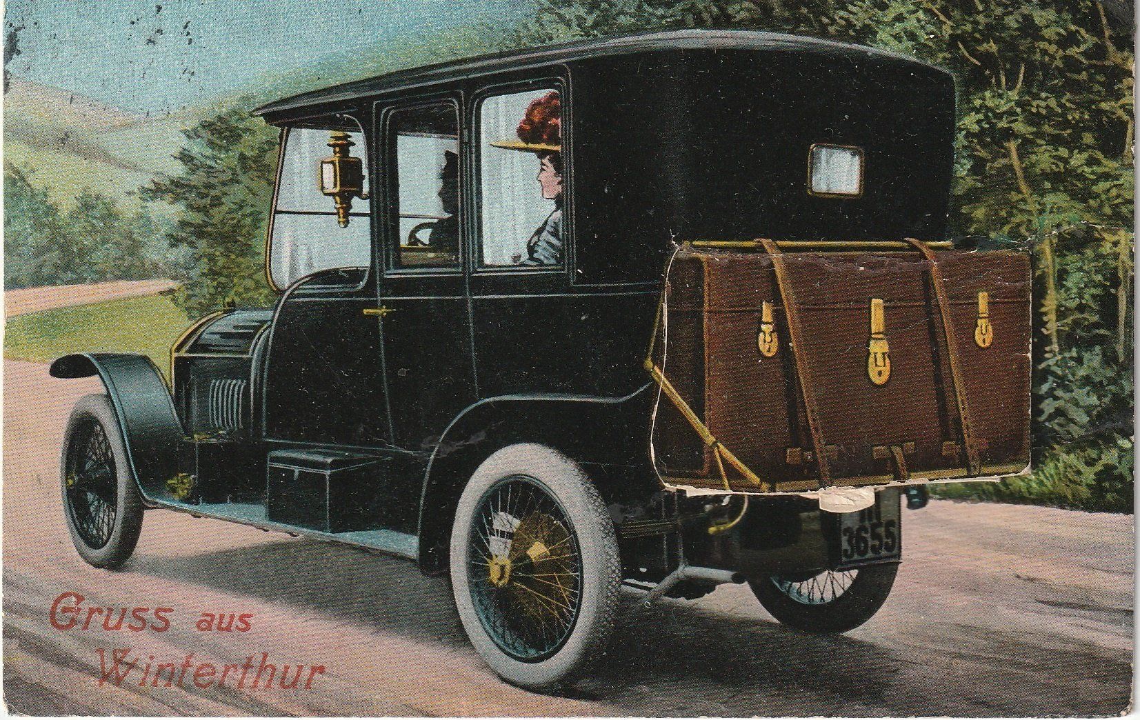 Cartes postales: Gruss aus Winterthur. Oldtimer Auto mit Leporello – D'occasion à Bronschhofen par Astore