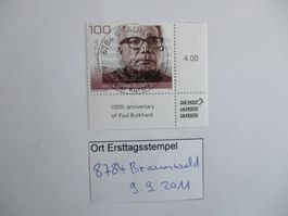 Voll Ort Ersttagsstempel 8784 Braunwald