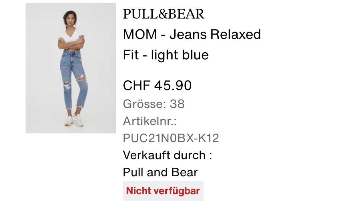 Pull&Bear Jeans: Pull&Bear Mom Jeans, Gr. 38 – Usato da Thun venduto da tat_zb9b