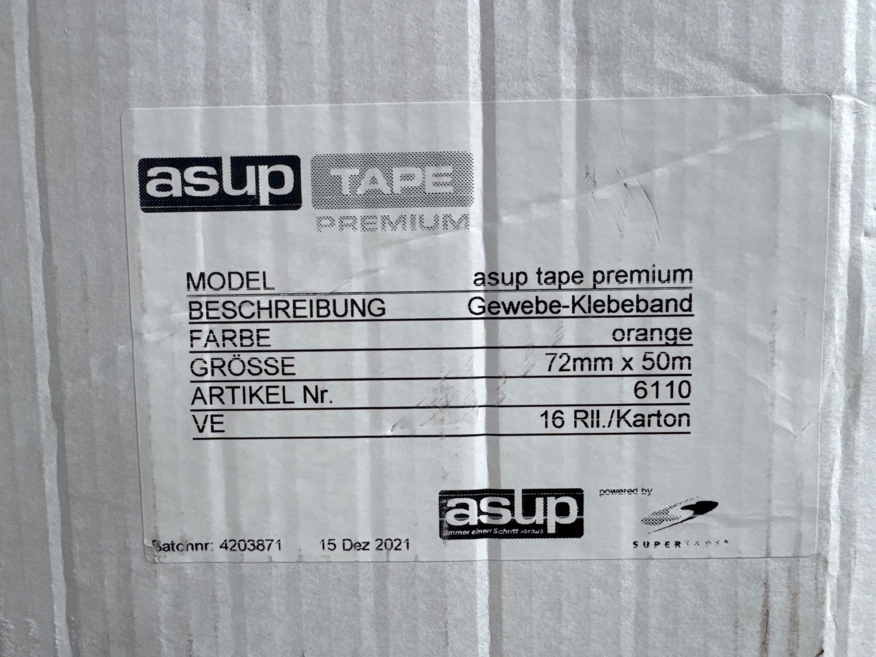 Altro materiale per ufficio: Gewebeklebeband 72mm x 50 m asupTAPE – Usato da Aarwangen venduto da rudolf1960 2