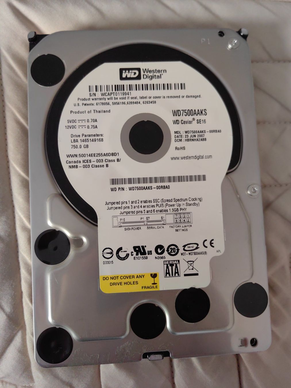 Western Digital Dischi rigidi: HDD  WD 750GB – Usato da Genève venduto da KEV20NF