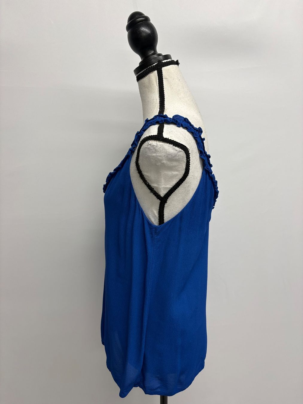 Massimo Dutti Top: Massimo Dutti blaues Top mit Rüschen M Viskose – Nuovo (secondo la descrizione) da Regensdorf venduto da secondchancefashion 2