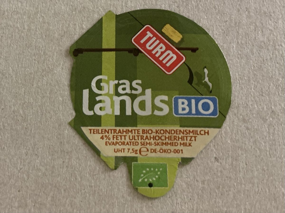 Coperchi dei cremini per caffè: D-131 - Gras Lands Bio – Usato da Allschwil venduto da gewuerznelke