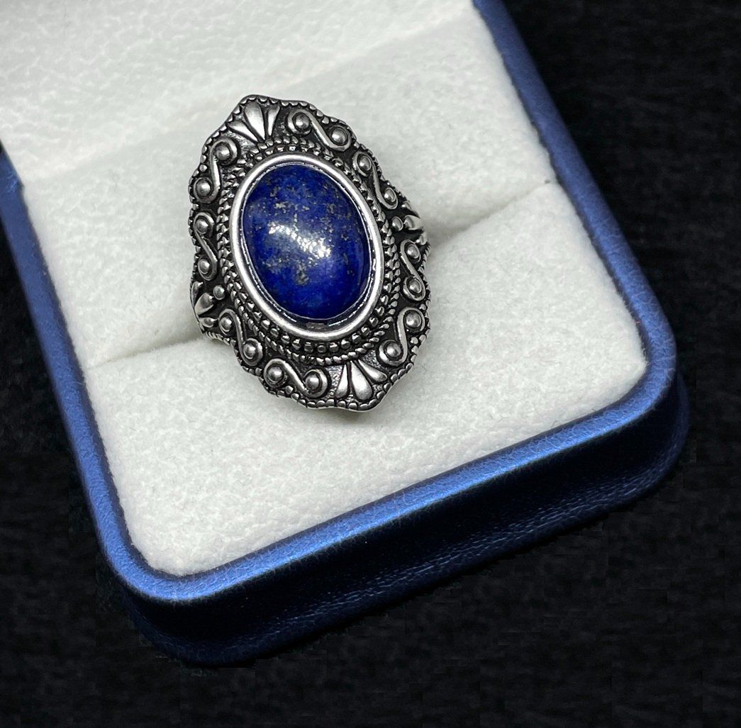 Anelli: Vintage Lapis Lazuli Ring, Sterlingsilber Gr. 61 – Nuovo (secondo la descrizione) da Thun venduto da Creative-Art-Tess 2