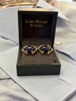 Gemelli vintage Curt Parker St. Louis, oro e lapislazzuli