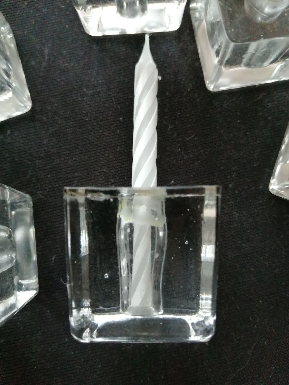 Kerzenständer: 6 Glas Kerzenhalter quadratisch  – Gebraucht aus Honau von holunder3 4