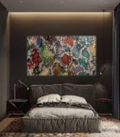 XXXL 140x100x4cm  Abstrakte Malerei Tableau Quadro Painting