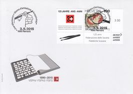 1560 auf 2 FDC mit Vollstempel Romont 3.9.15