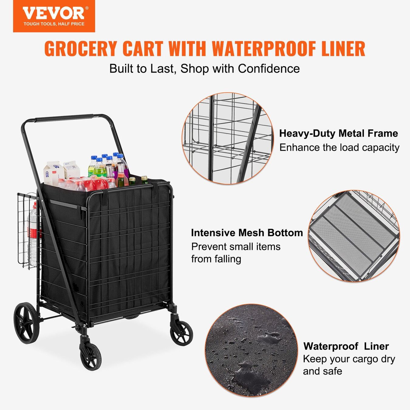 Autres articles pour la maison: VEVOR Einkaufstrolley Klappbar schwarz – Neuf avec emballage d'origine à Bottighofen par zaap 3