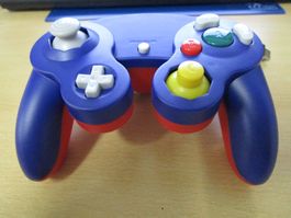 Game Cube Controller Joypad Mario blue red rot/blau-Neuware