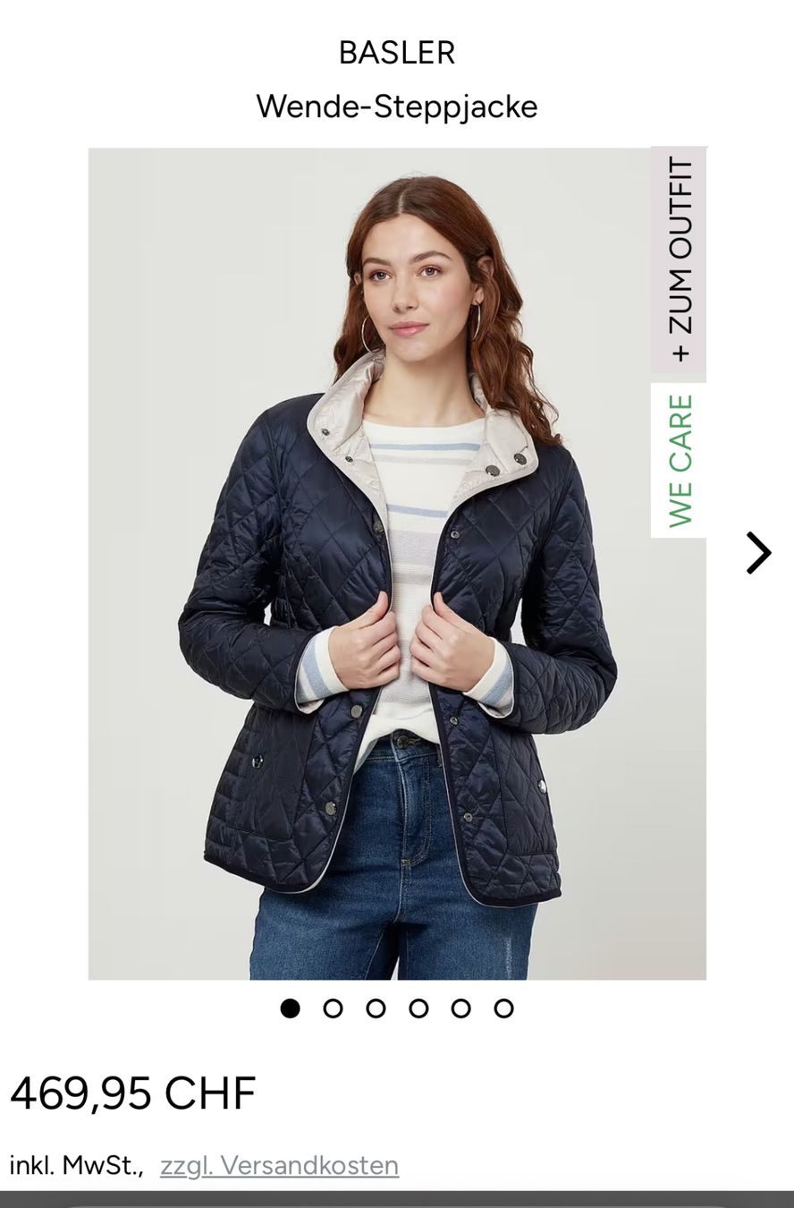 Basler Giacche: BASLER Wende Steppjacke blau/weiss Gr. 42 – Usato da Embrach venduto da Lieblingszeugs