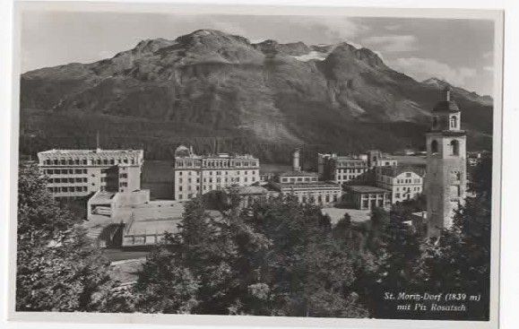Cartoline postali: St. Moritz-Dorf mit Piz Rosatsch, Teilansicht – Usato da Buchs AG venduto da Baerfisch