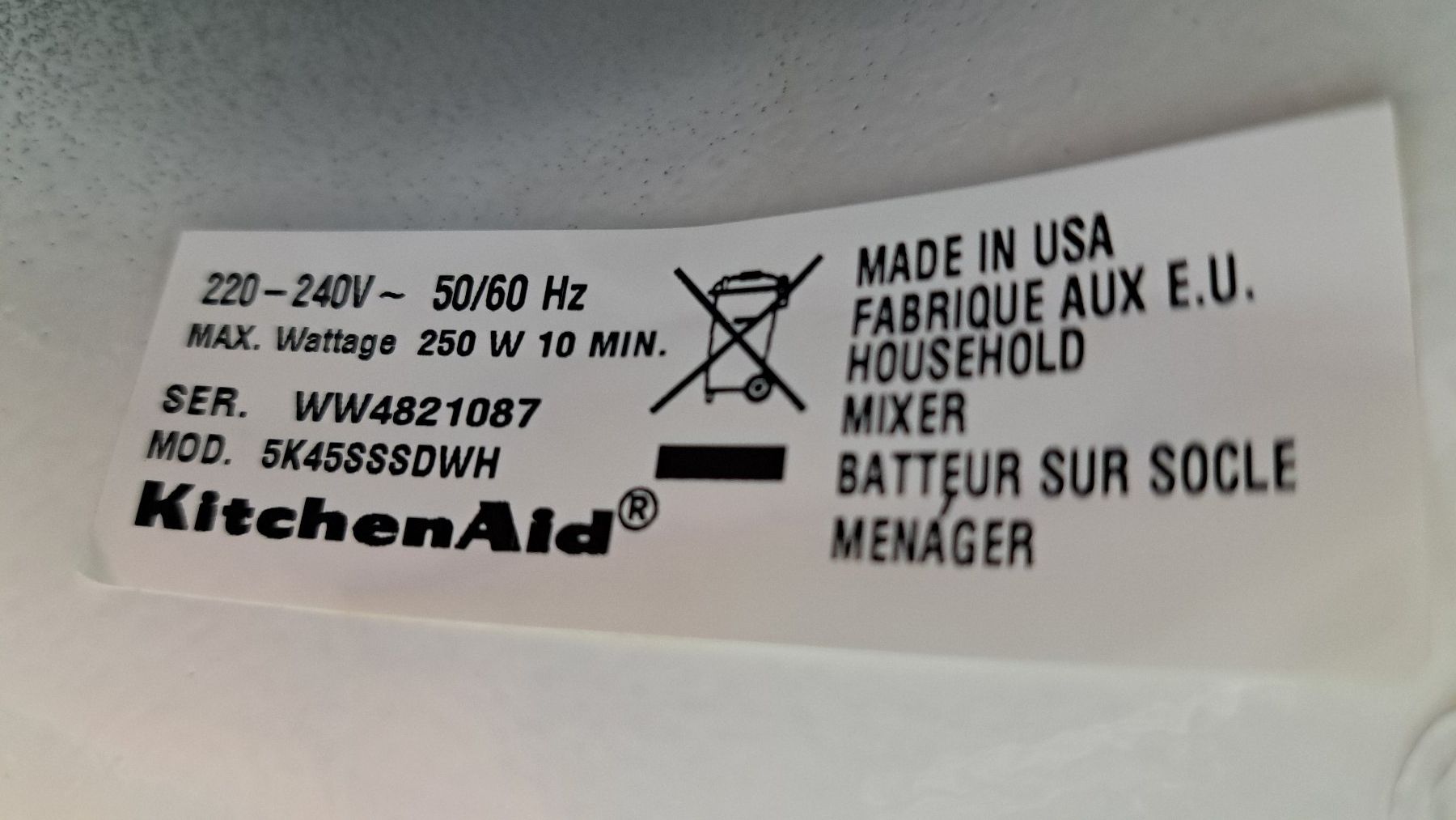 Kitchenaid Elettrodomestici da cucina: Küchenmaschine KitchenAid ® Classic Weiss – Usato da Gerlafingen venduto da Tom_24 4