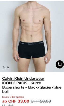 Calvin Klein Boxershorts 3 PACK in 3 Farben Grösse S 