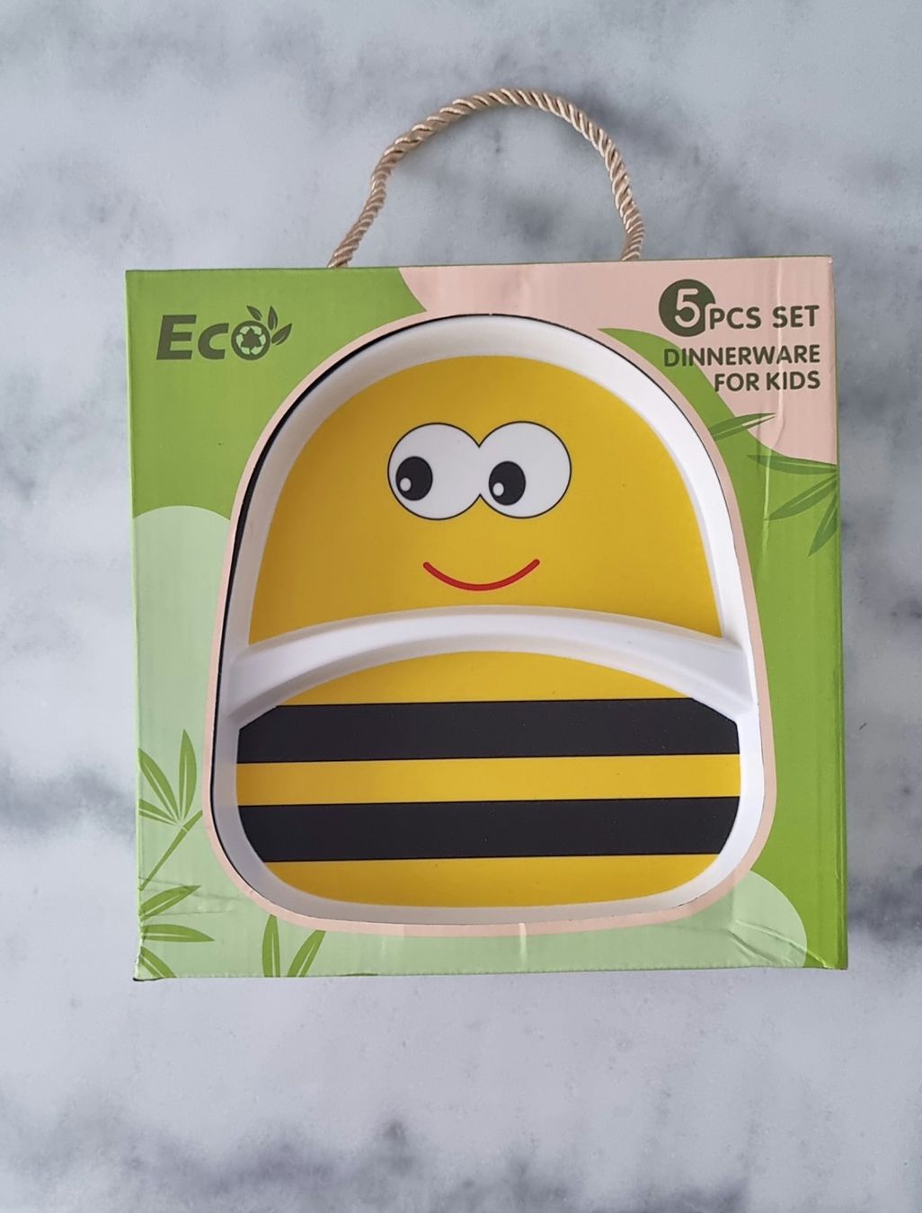 Set di piatti: KINDER GESCHIRR-SET Eco Bambo "HONEYBEE" – Nuovo e nell'imballaggio originale da Stäfa venduto da BURG23 3